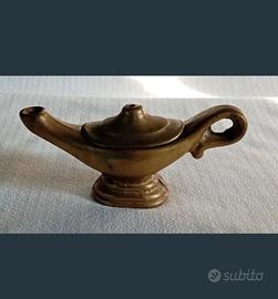 Antica Lampada a olio Aladino bronzo massiccio 