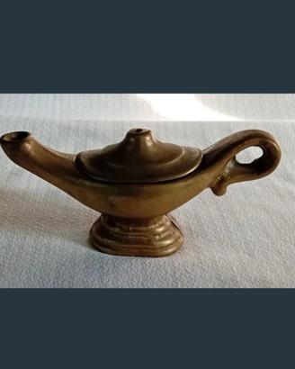 Antica Lampada a olio Aladino bronzo massiccio 
