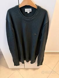 Lacoste maglione verde 100% lana taglia M