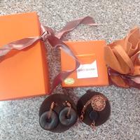 Orecchini e bracciale Boccadamo legno argento bron