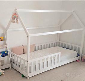 Struttura letto montessori bianco bambini 90x200