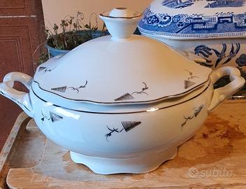 zappiera / risottiera  ceramica con finiture argen