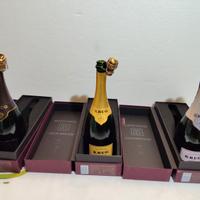 TRIS CHAMPAGNE KRUG DIVERSE CON SCATOLE VUOTE