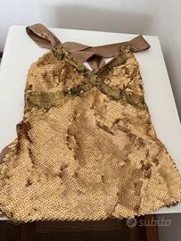 Top Pinko in  paiette dorate tg 40