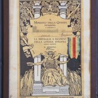 Attestato e medaglia interalleata Prima Guerra