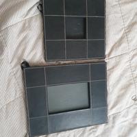 portafoto in pelle nera