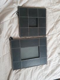 portafoto in pelle nera