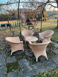 Set da giardino in resina effetto rattan