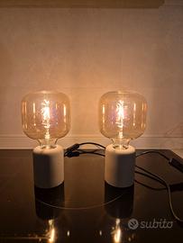 coppia di lampade abat-jour Ikea in cemento