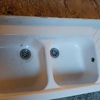 LAVABO DUE VASCHE CERAMICA VINTAGE 