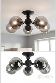 Lampadario moderno a 5 sfere in vetro