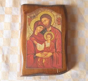 Quadro quadretto icona votiva vintage in legno