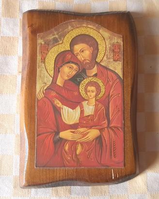 Quadro quadretto icona votiva vintage in legno