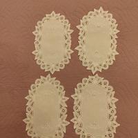 4 centrini cotone bianco ricamo a intaglio vintage