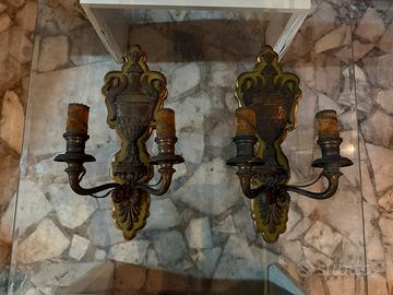 Coppia di Appliques Vintage in Stile Neoclassico
