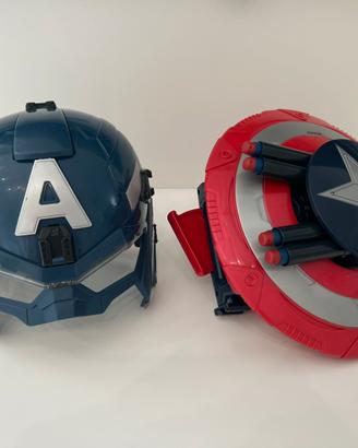 Set Capitan America con Casco + Scudo Blaster