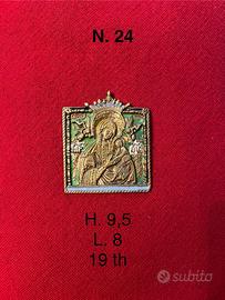 Piccona icona russa bronzo -  Madonna con bambino