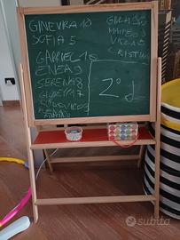 lavagna magnetica in legno con supporto