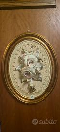 Quadro Capodimonte originale con fiori in porcella