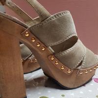 Sandali MiuMiu plateau in pelle scamosciata