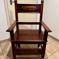 Antica Sedia "Fratina" in Legno Massello Lavorato