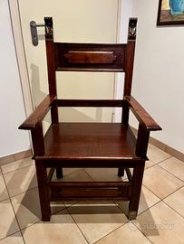 Antica Sedia "Fratina" in Legno Massello Lavorato