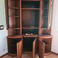 Scaffale credenza vetrina porta tv ad angolo