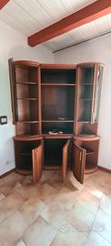 Scaffale credenza vetrina porta tv ad angolo