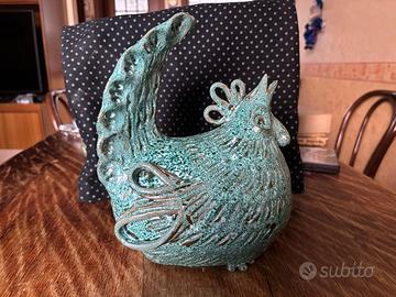 Gallo Scultura in Ceramica Sarda Artistica Vintage