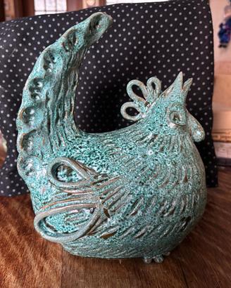 Gallo Scultura in Ceramica Sarda Artistica Vintage