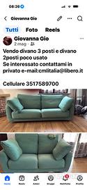 Divani in usato come nuovo , info contatta