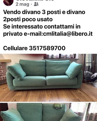 Divani in usato come nuovo , info contatta