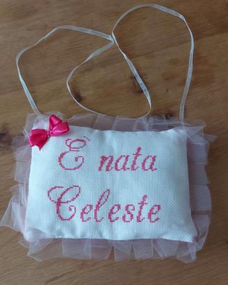 Cuscino fuori porta E' nata Celeste