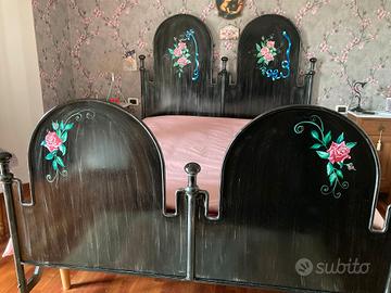 testata e pediera ferro battuto 