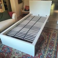 Letto singolo con cassetti estraibili bianco