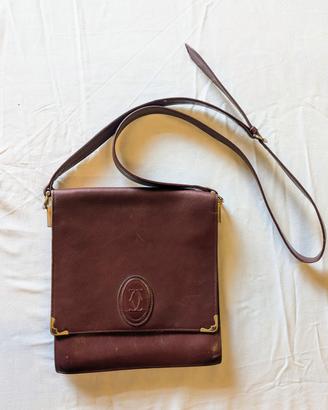 Borsa Cartier "Must Line" vintage pelle bordeaux 