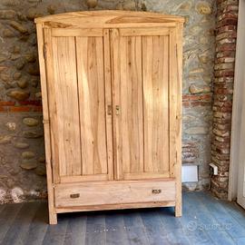 ANTICO ARMADIO PIEMONTESE LEGNO AL NATURALE