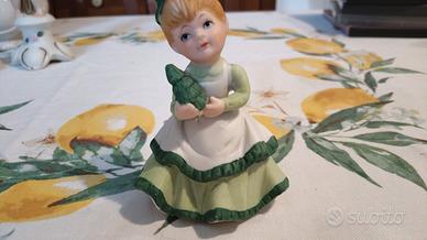 Statuetta vintage bambina stile country