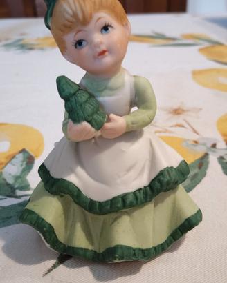 Statuetta vintage bambina stile country
