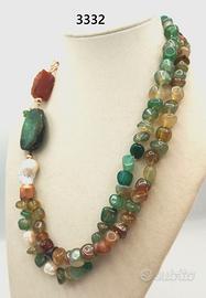 Collana AGATE multicolori, Perla scaramazza, gre C