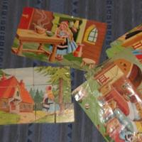 Goldilocks and the Three Bears cubes. Vintage