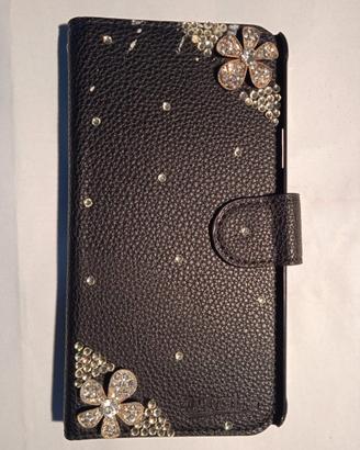 Custodia nera brillantini galaxy note 4