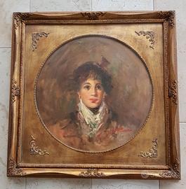 Quadro dipinto Picmer (o Picard) olio tela cornice