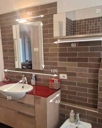 Mobile bagno con specchio e pensile