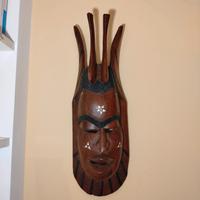Maschera Etnica Africana in legno e avorio