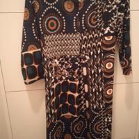 Abito donna invernale blu e arancio