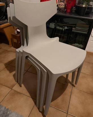 KARTELL 3x Sedie impilabili da interno-esterno Re