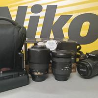 Nikon D5200 come nuova con 3 obiettivi e accessori