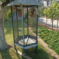 voliera esagonale con cocorite