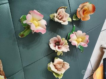 Lotto 5 Fiori Ceramica Capodimonte